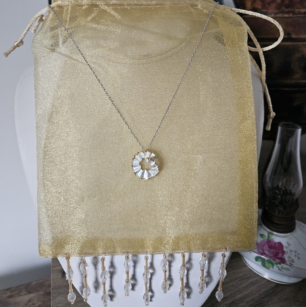Handmade Pencil Shaving 925 Silver Necklace with 14k white gold chain